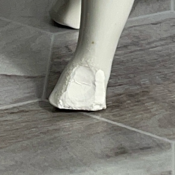 Vintage White Ceramic Cow Creamer 8” France Marked – Repaired Leg - Picture 2 of 9